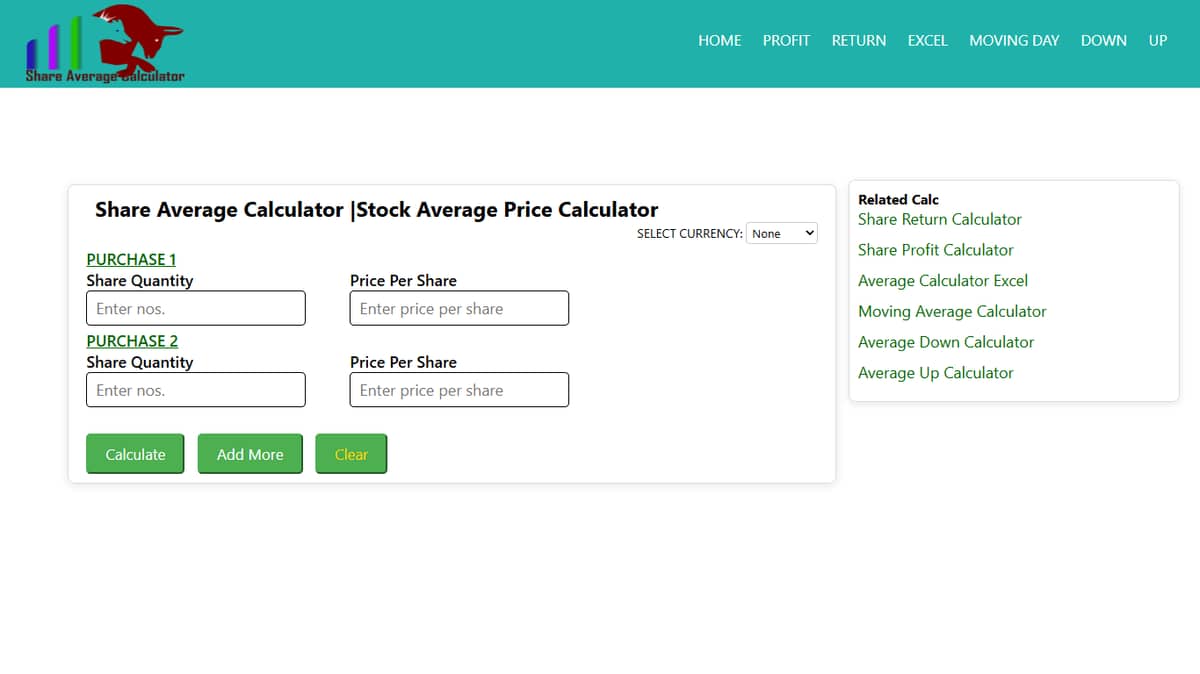 Share Average Calculator