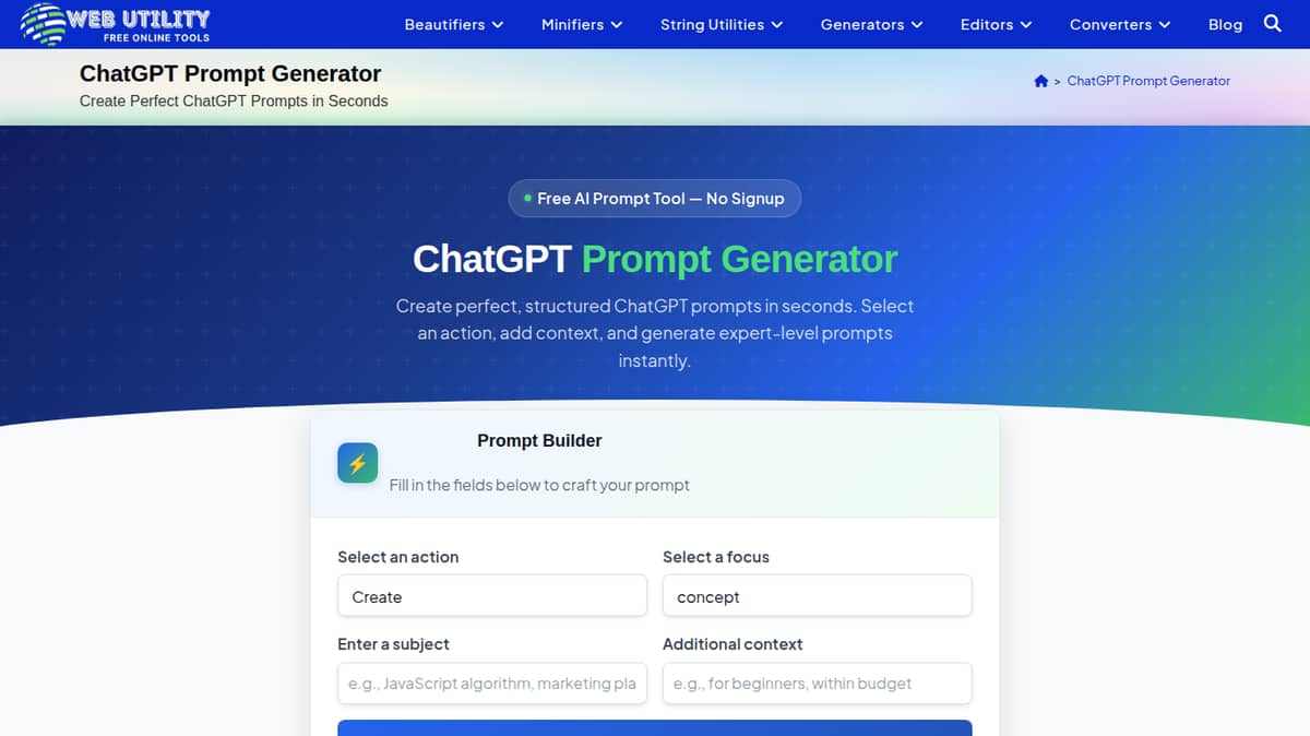 ChatGPT Prompt Generator