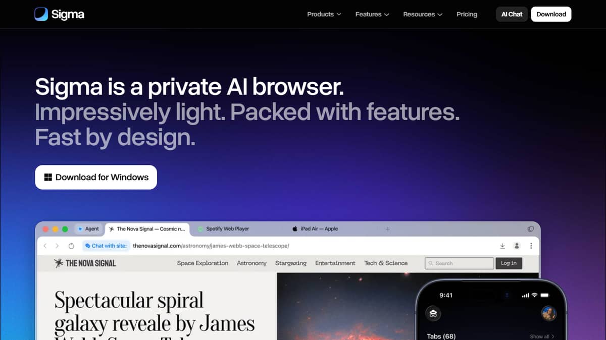 Sigma AI Browser (formerly Bagoodex)