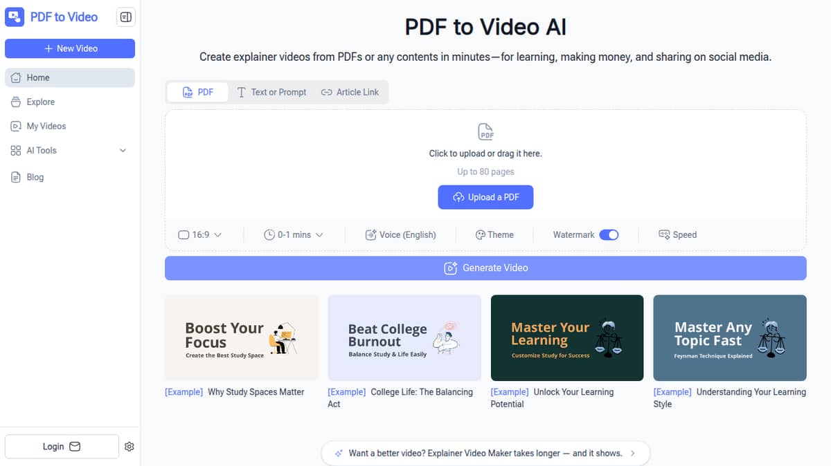 PDF to Video AI