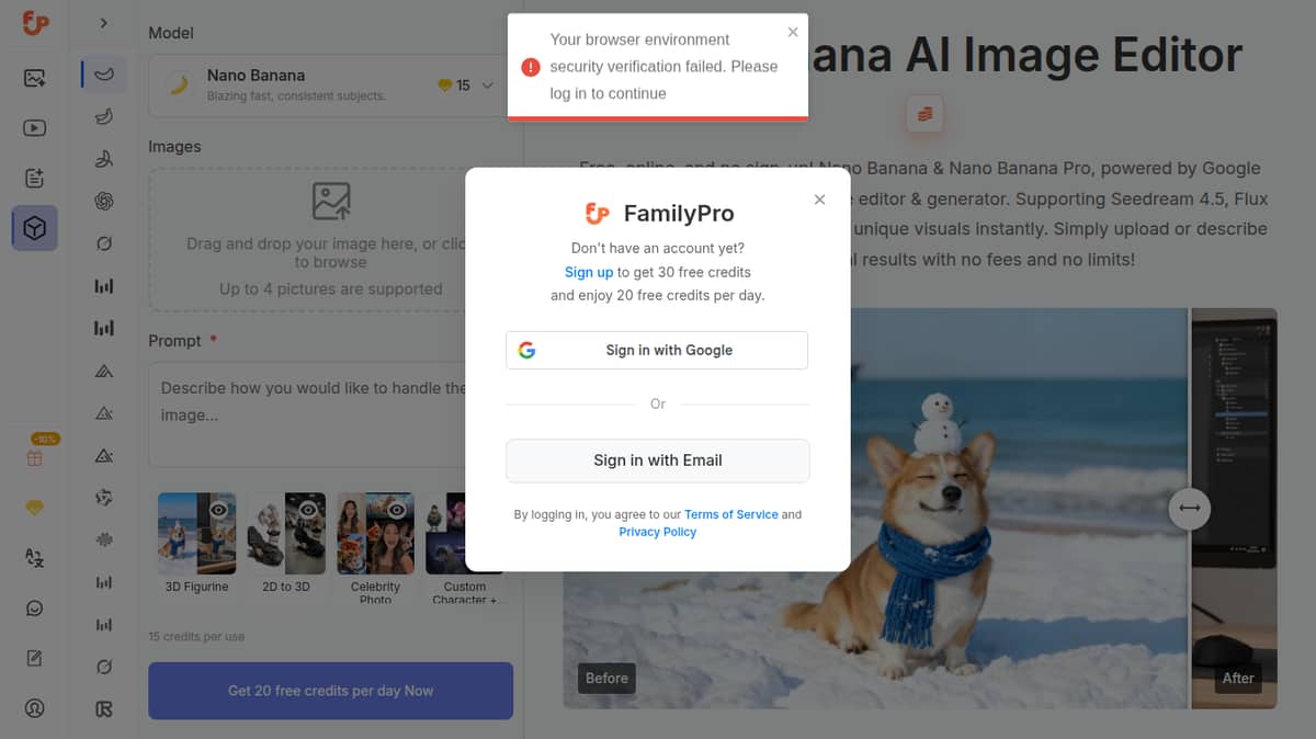 Nano Banana AI Image Editor by FamilyPro