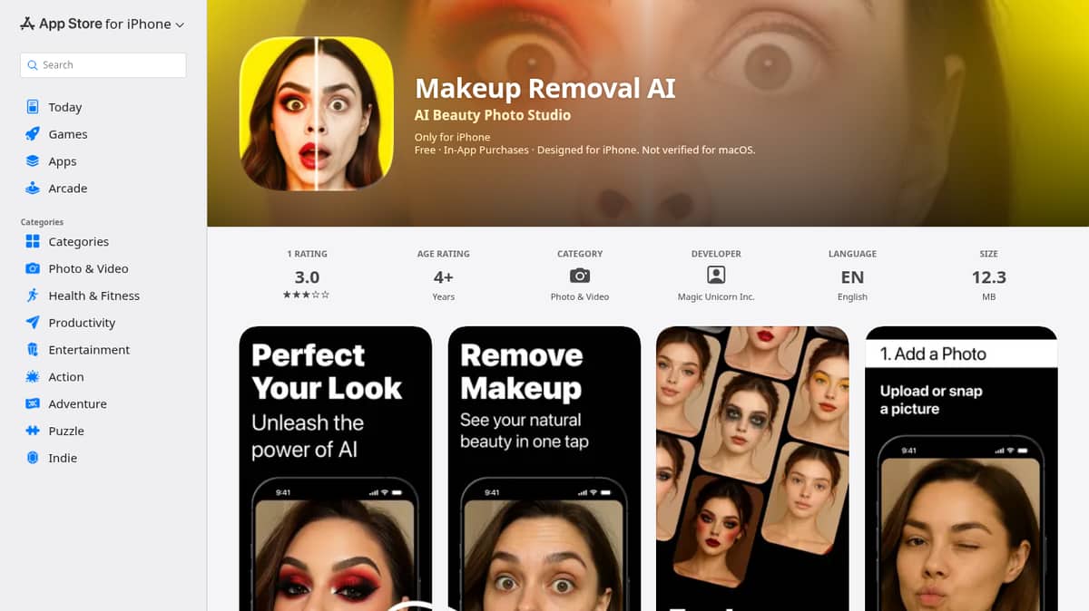 Makeup Removal AI