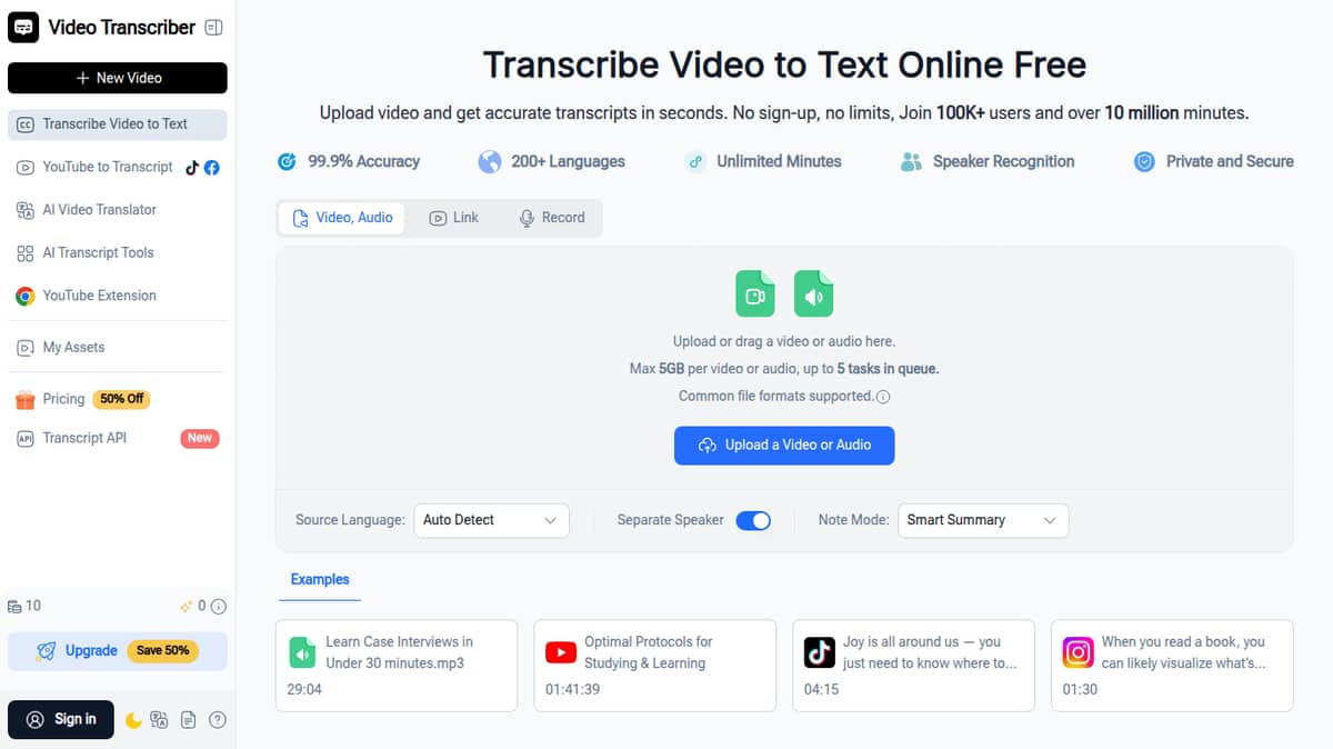 Video Transcriber AI