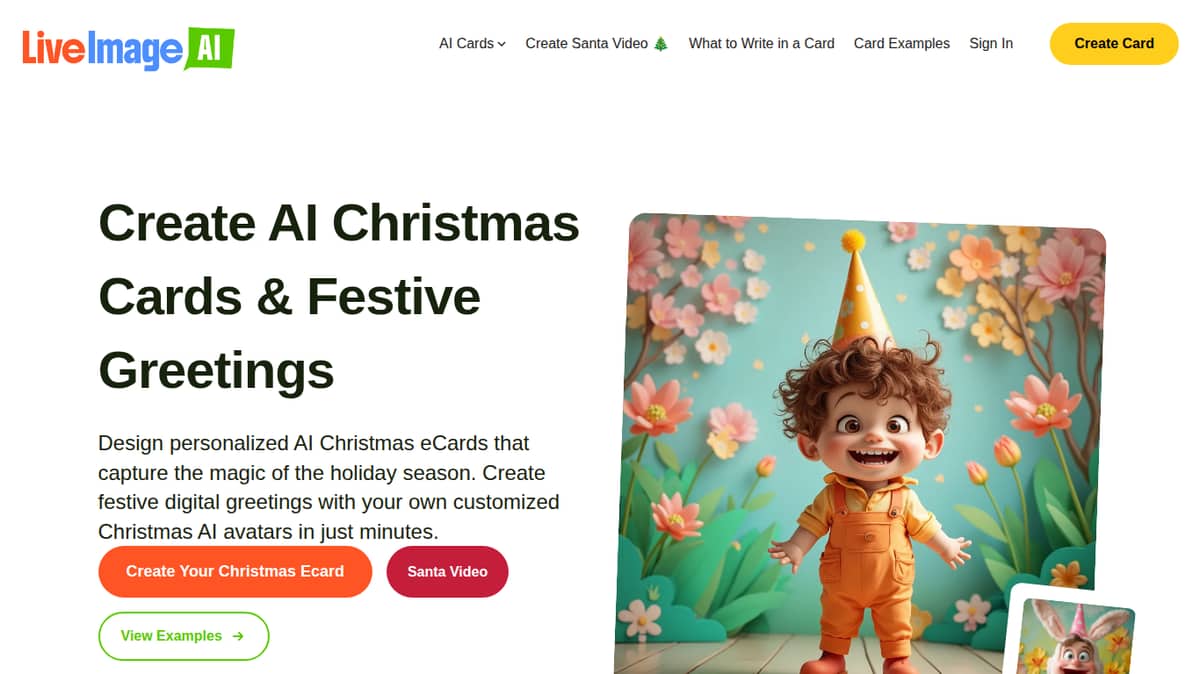 LiveImage AI Christmas eCards
