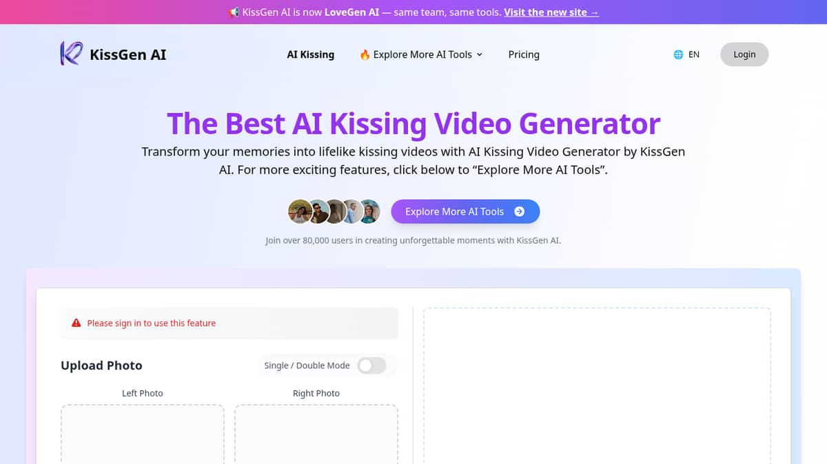 LoveGen AI (formerly KissGen AI)