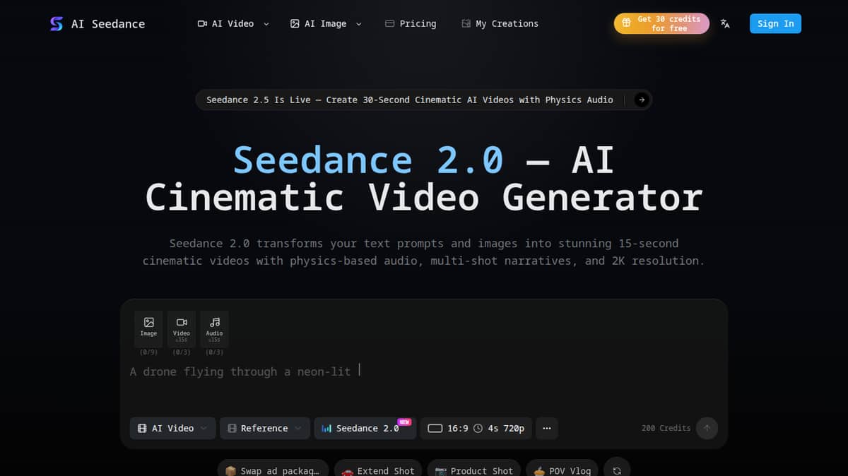 Seedance 2.0 by AI Seedance