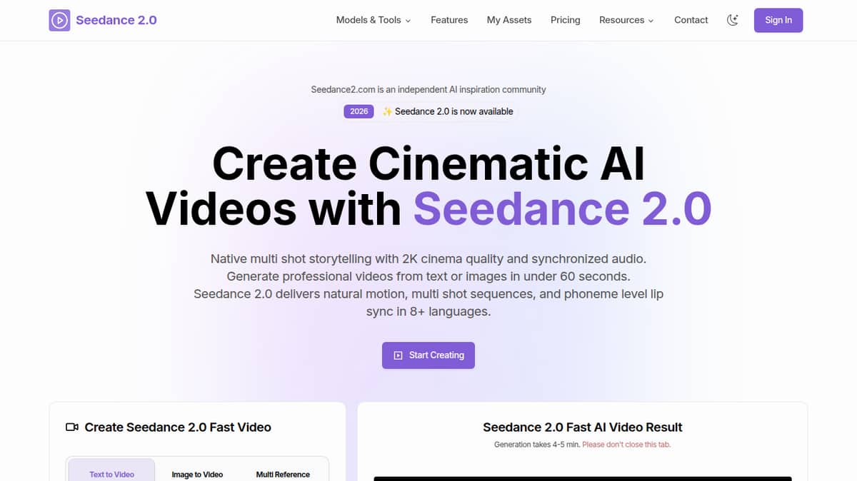 Seedance 2.0 AI Video Maker