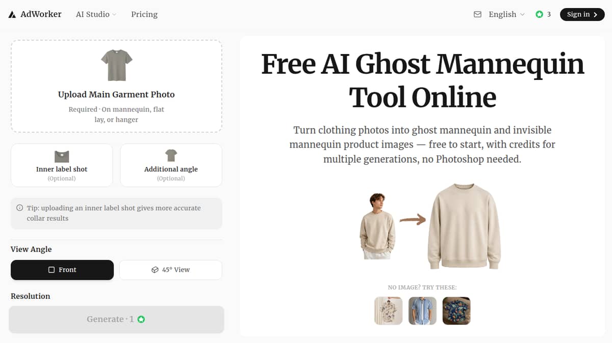 AdWorker Ghost Mannequin