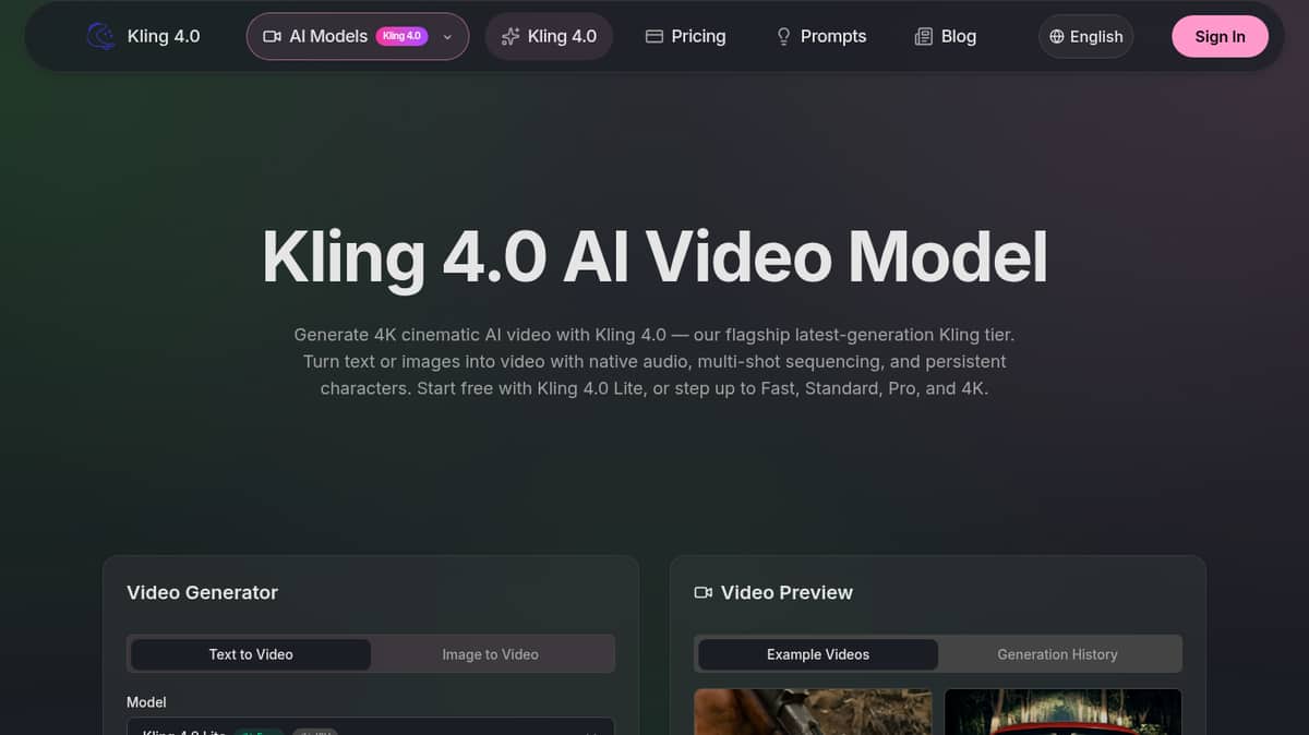 Kling 4.0 AI Video Generator
