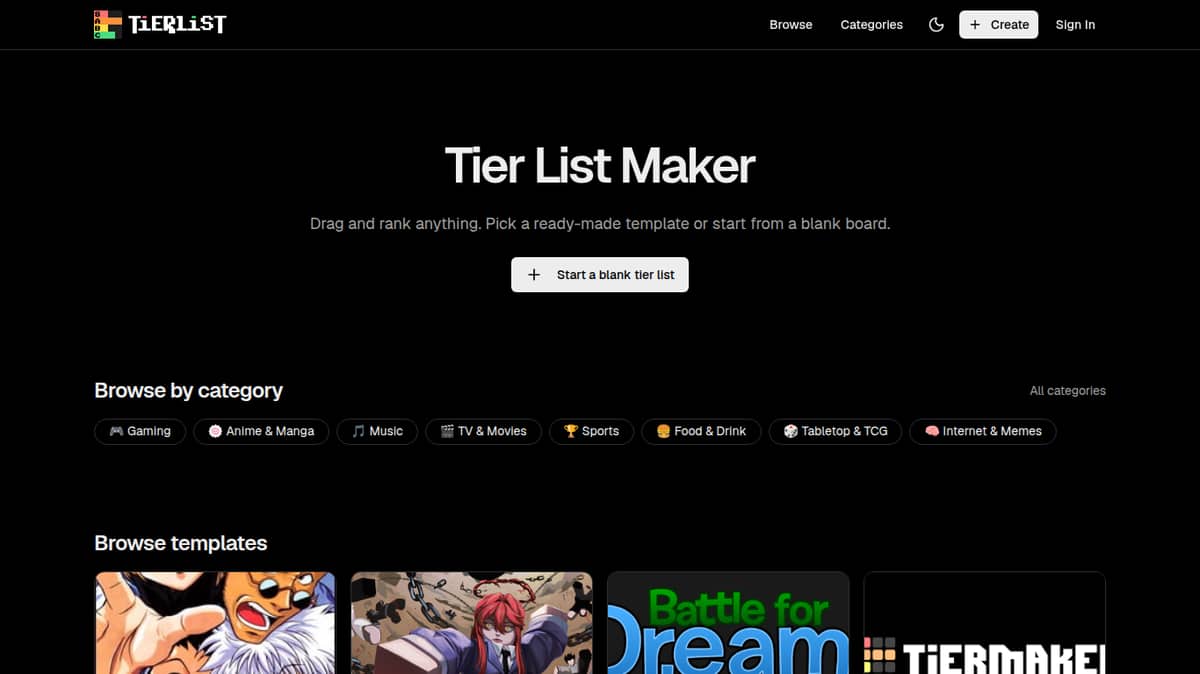 Tier List Maker