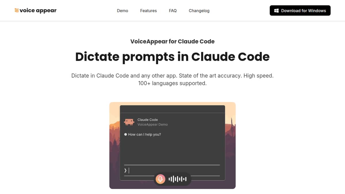 VoiceAppear - Dictation for Claude Code