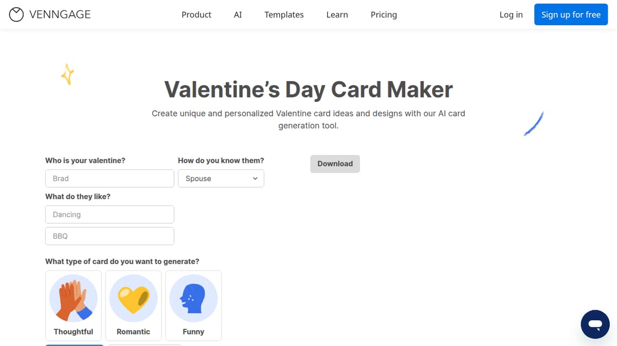 Valentine’s Day Card Maker By Venngage