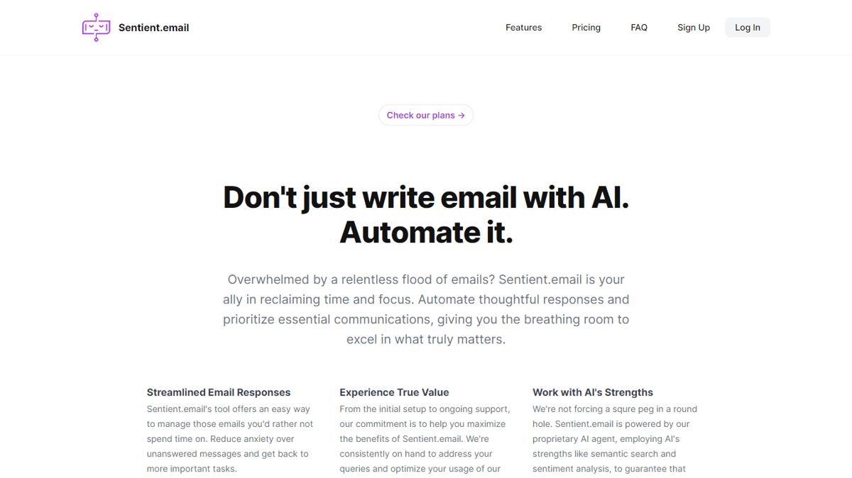 Sentient.email