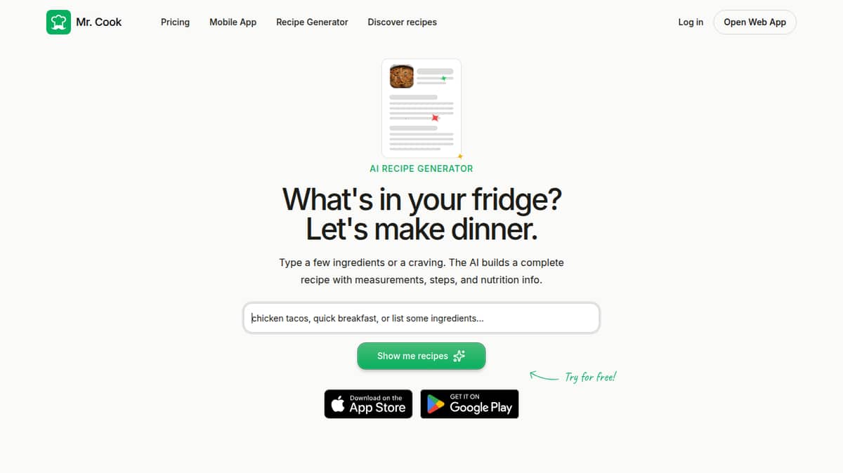 Mr. Cook - Recipe Generator