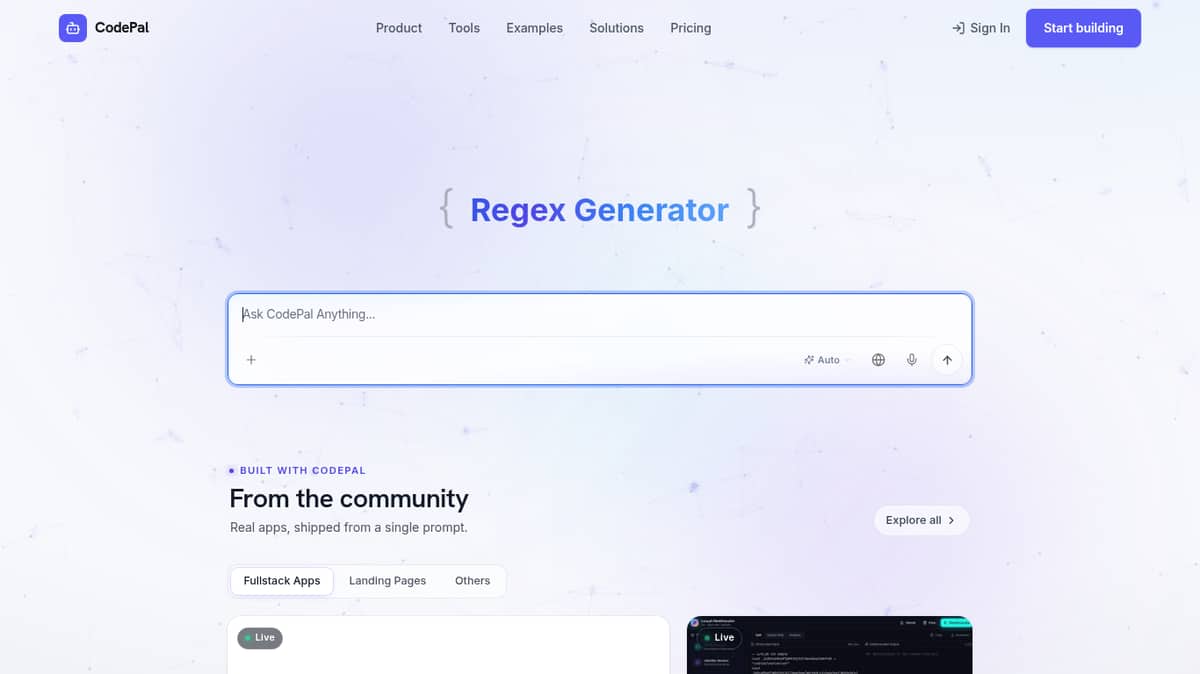 Regex Generator By CodePal