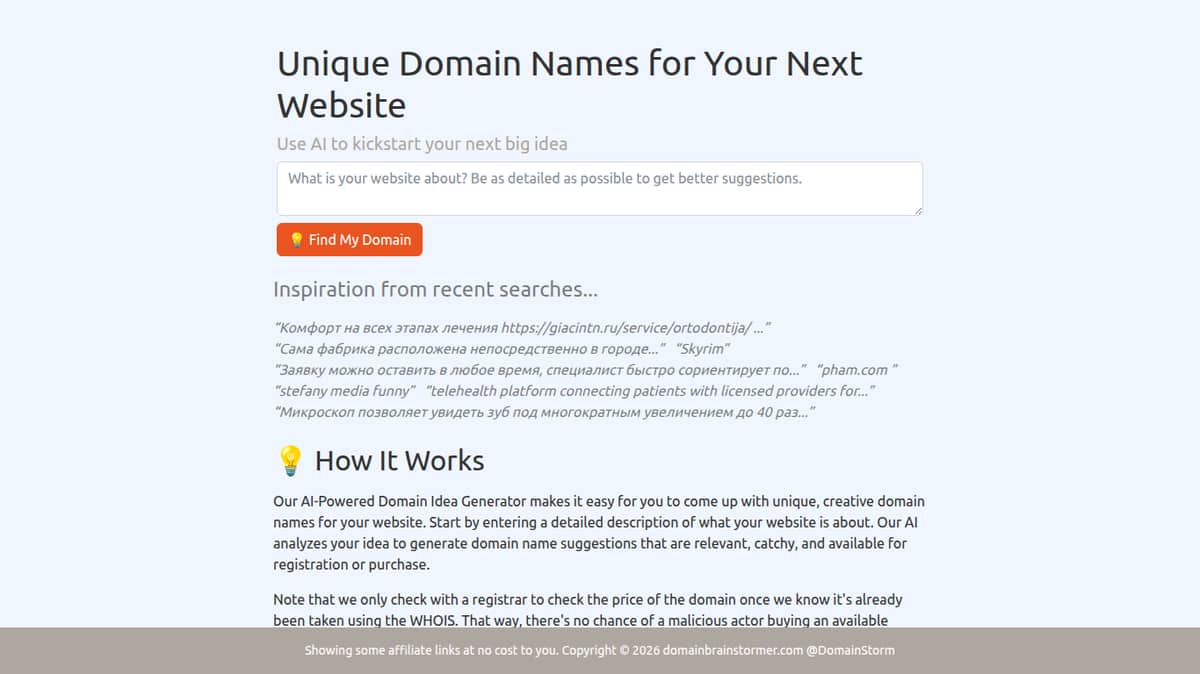 Domain Brainstormer