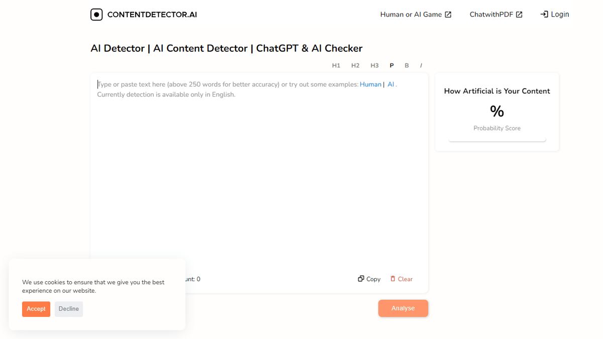Moxby AI Content Detector (formerly ContentDetector.AI)