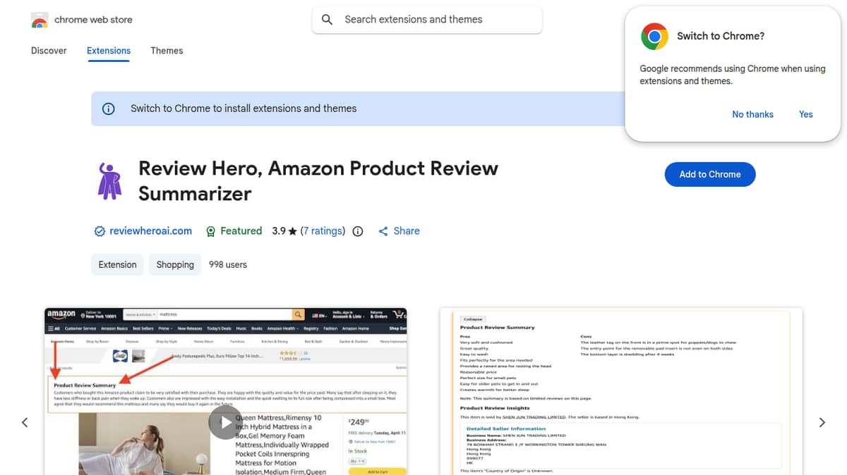 Review Hero, Amazon Product Review Summarizer