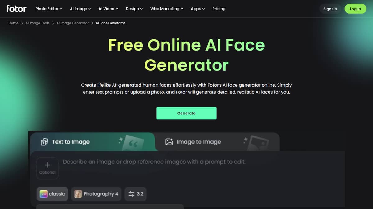AI Face Generator By Fotor