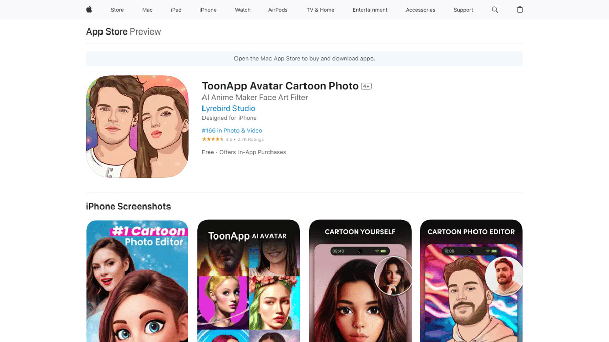 ToonApp Avatar Cartoon Photo