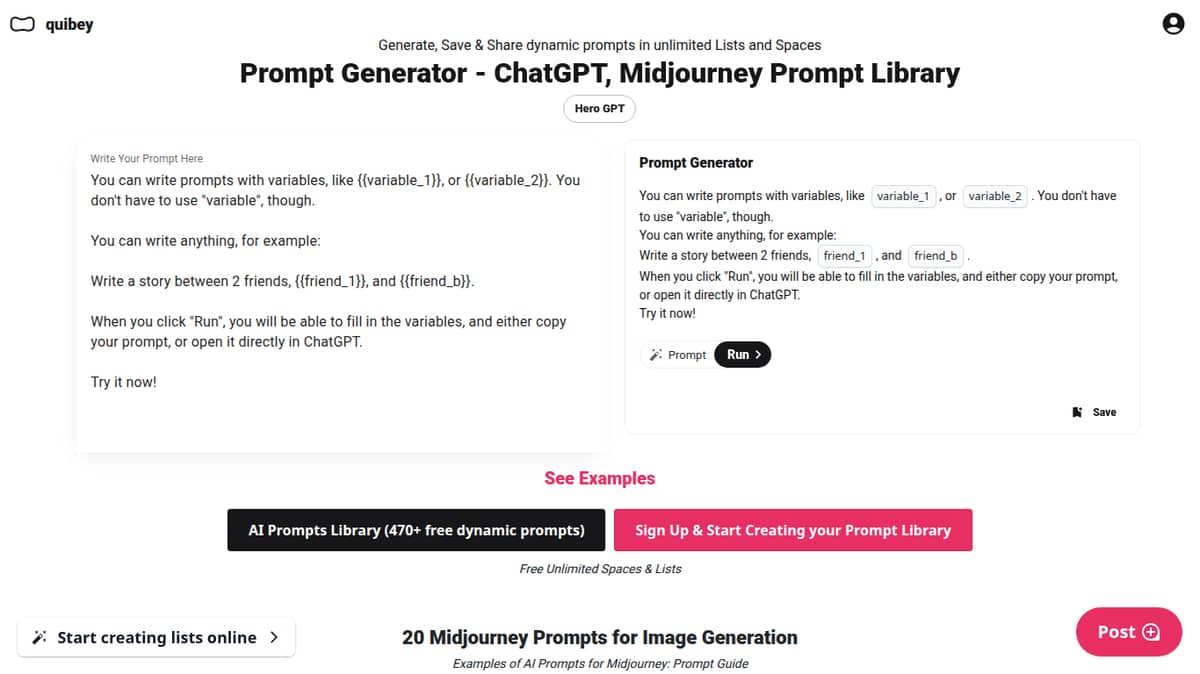 ChatGPT & Midjourney Prompt Generator By HeroGPT