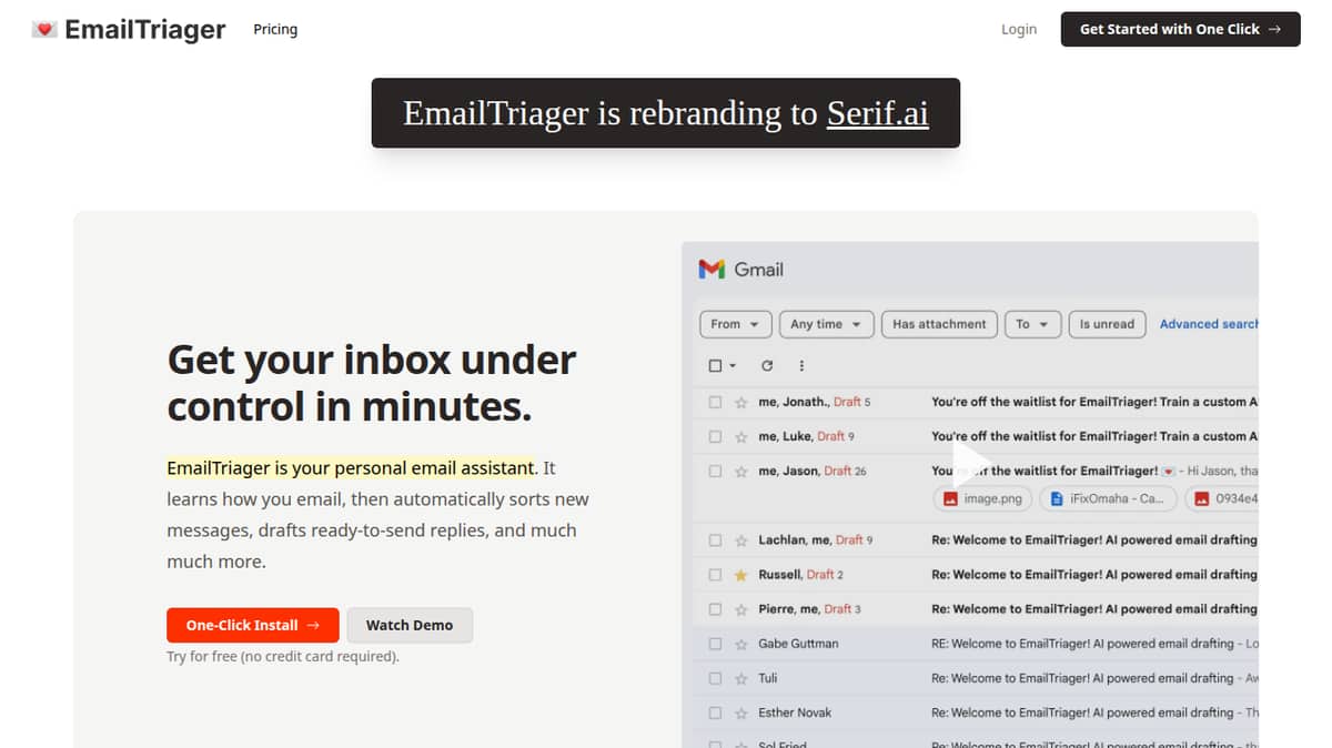 Serif.ai (formerly EmailTriager)