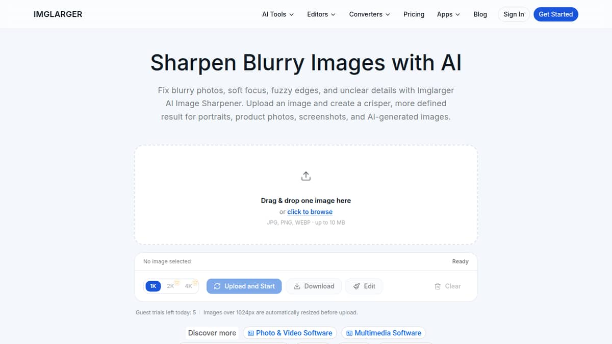 AI Image Sharpener on AI Image Enlarger