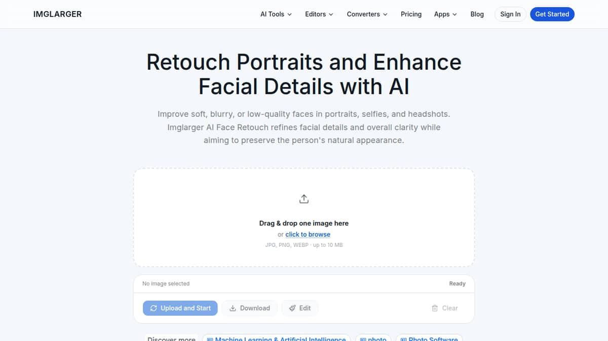 AI Face Retouch on AI Image Enlarger