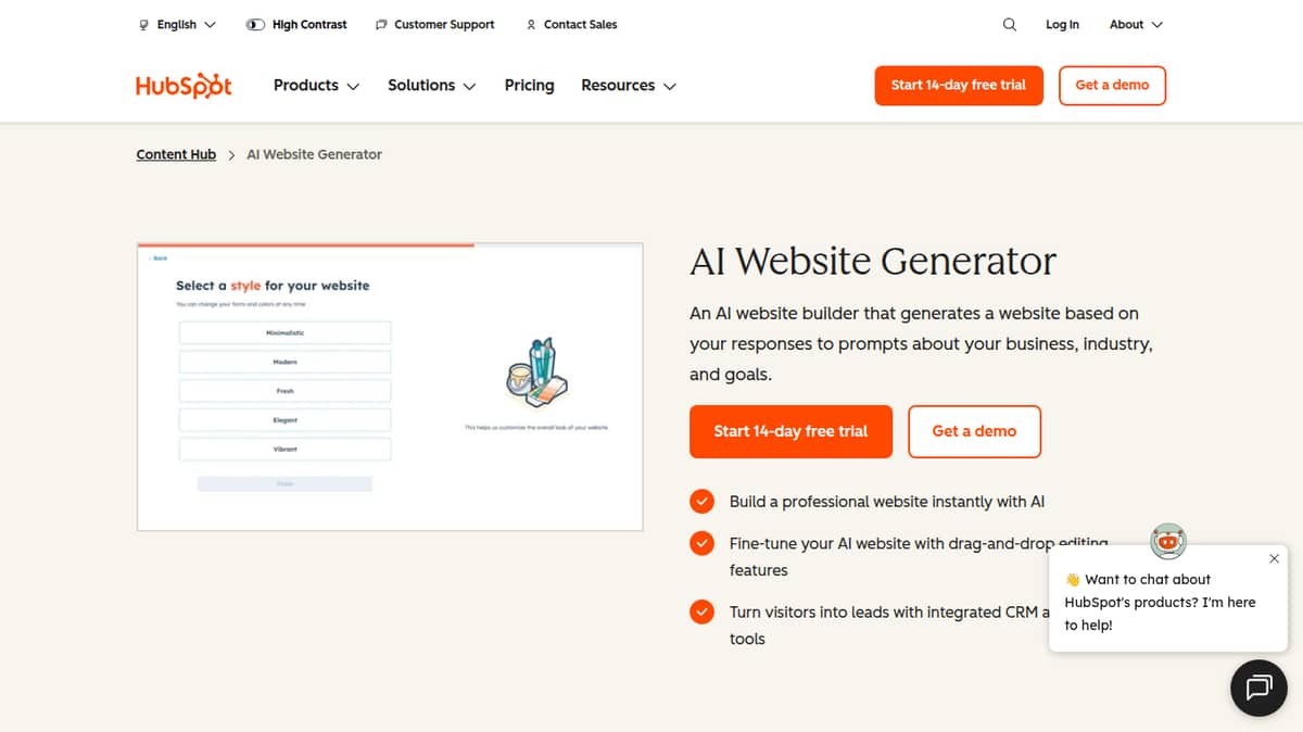 AI Website Generator | HubSpot