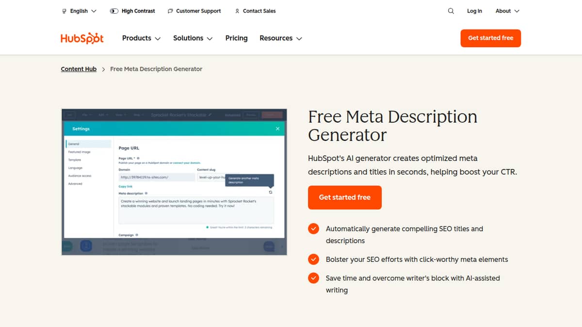 Meta Description Generator | HubSpot