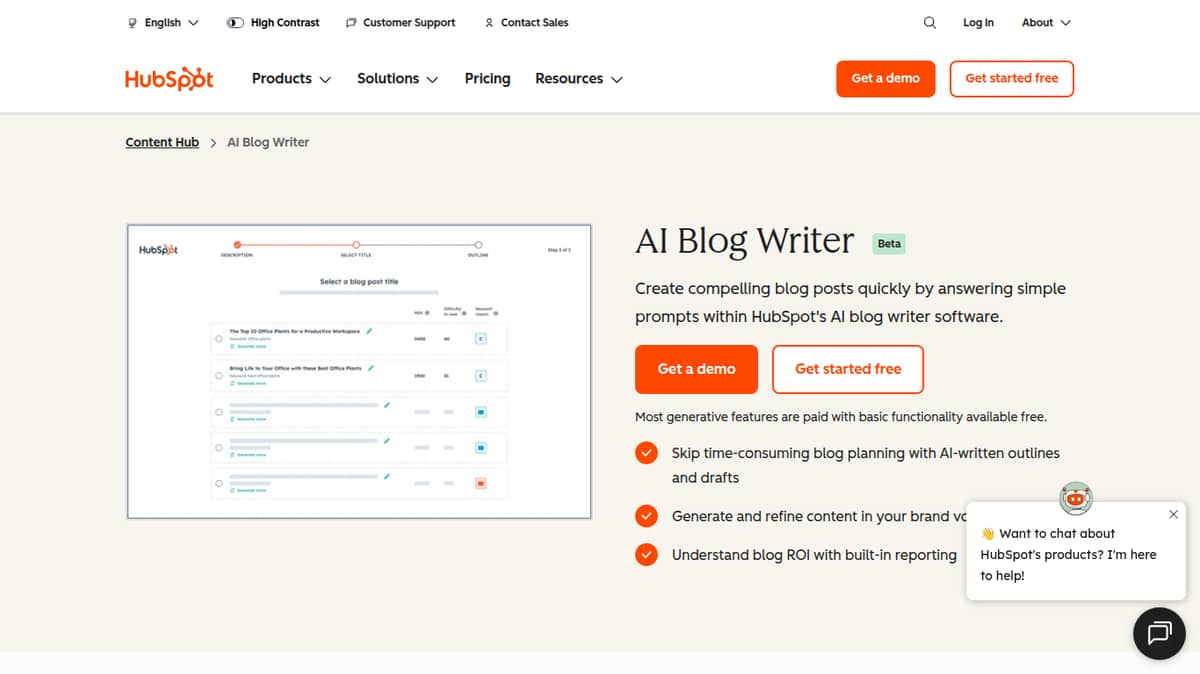 AI Blog Writer | HubSpot