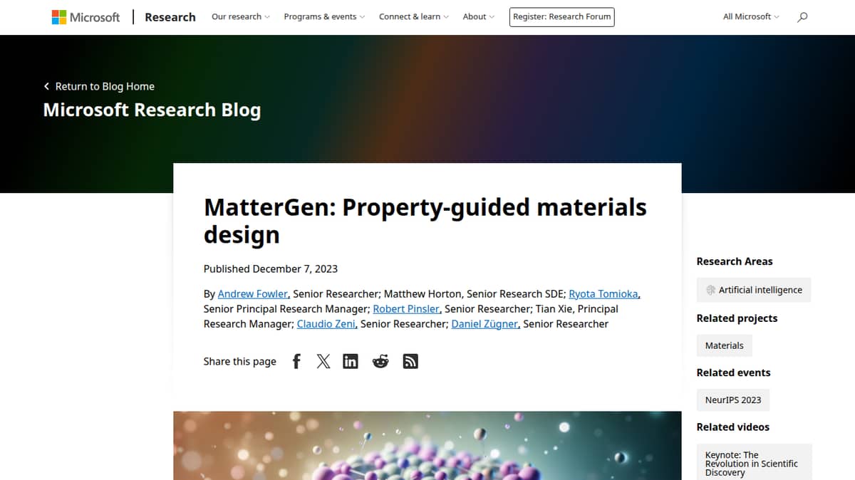 MatterGen - Microsoft Research