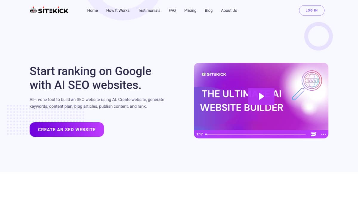 AI SEO website - Sitekick