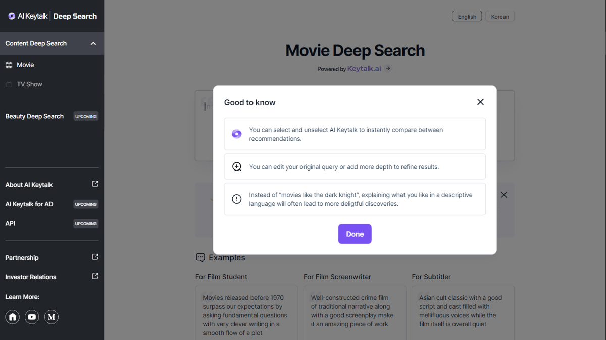 Movie Deep Search - Mycelebs​