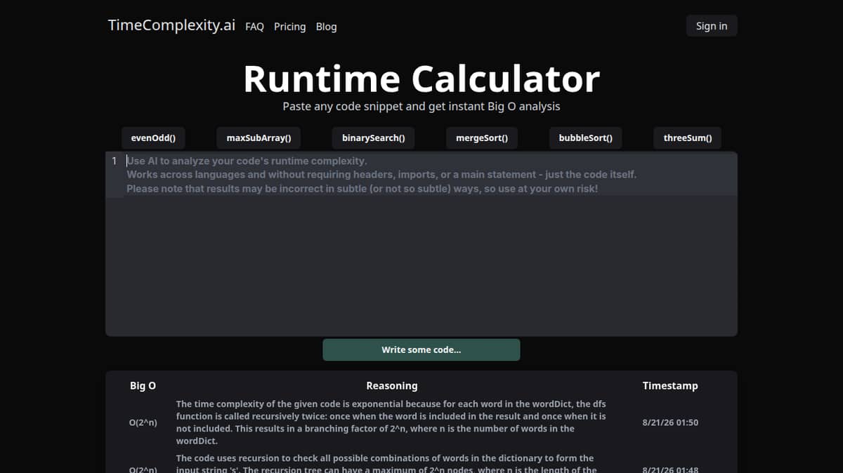 TimeComplexity.ai