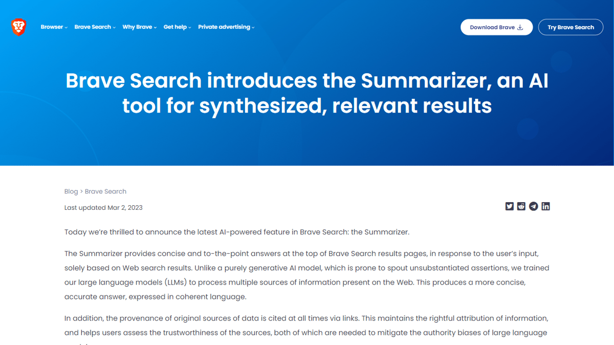 Summarizer | Brave