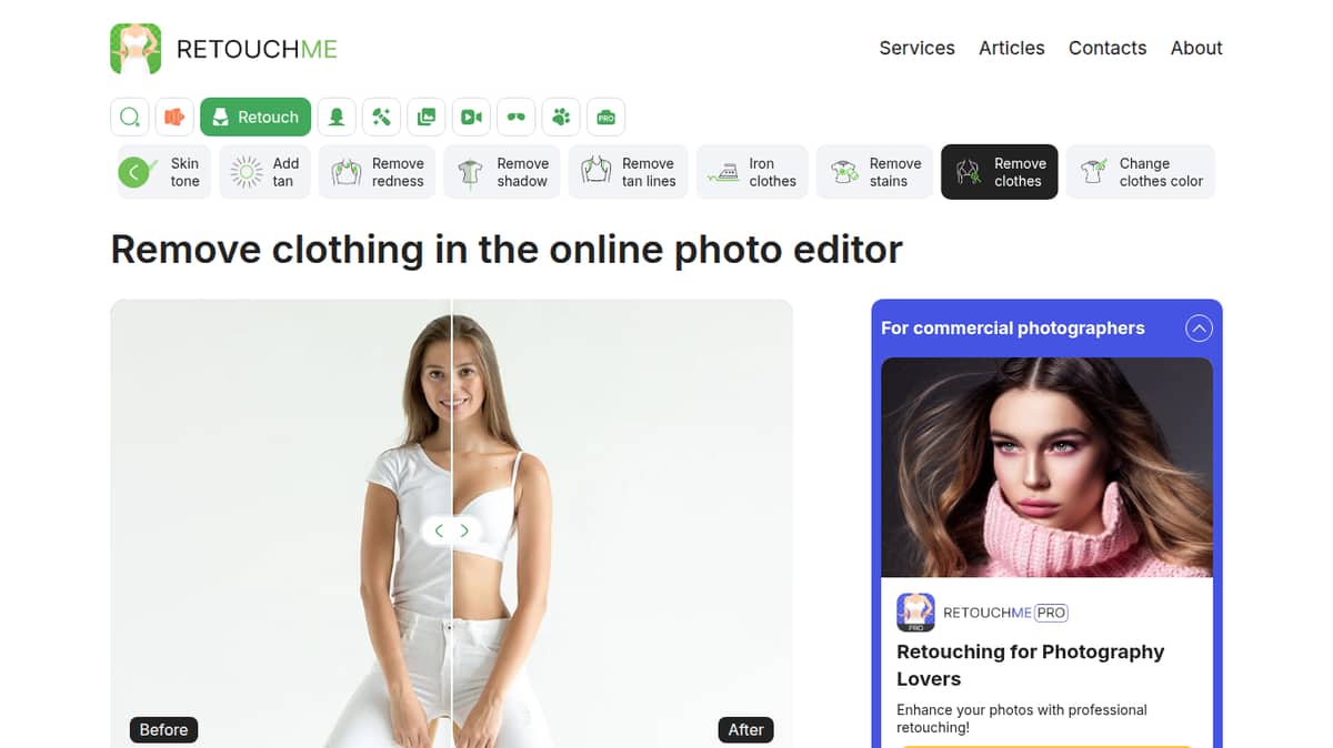 Remove Clothes App - RetouchMe