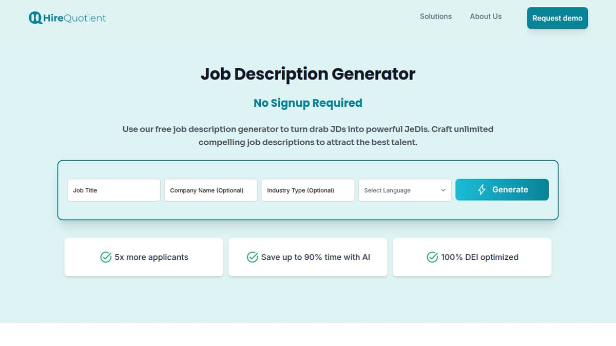 Job Description Generator | HireQuotient