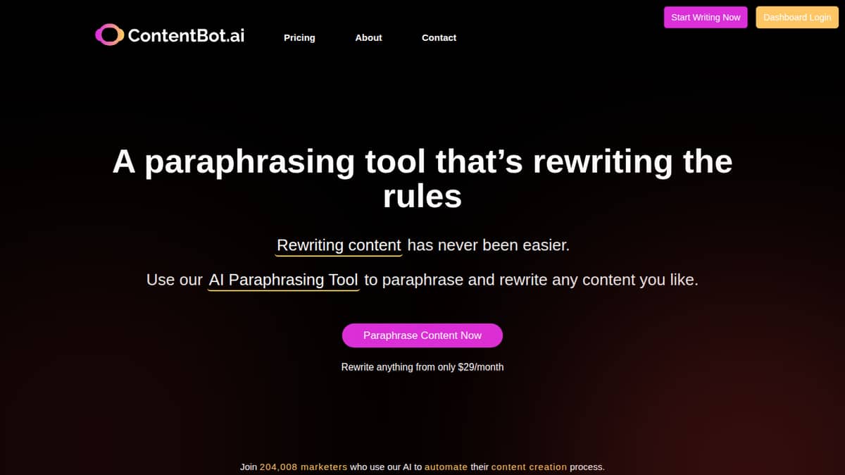 Paraphrasing Tool by ContentBot.ai
