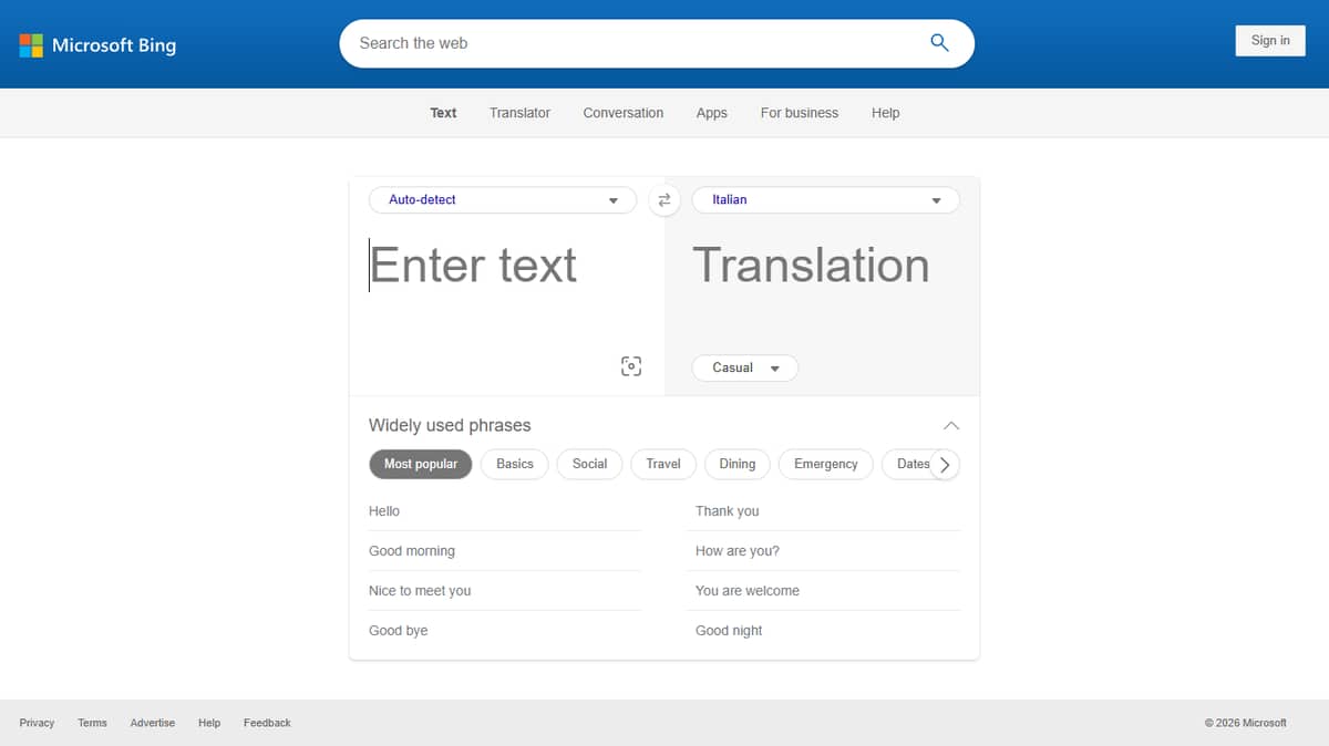 Bing Microsoft AI Translator