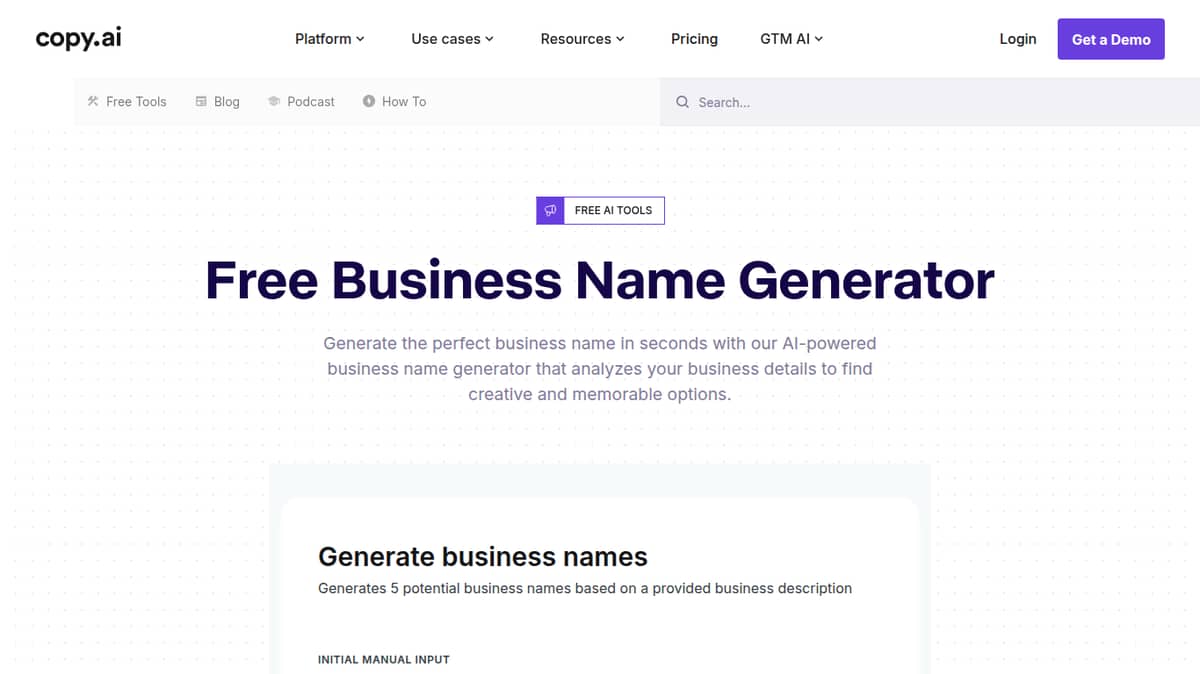 Business Name Generator | copy.ai