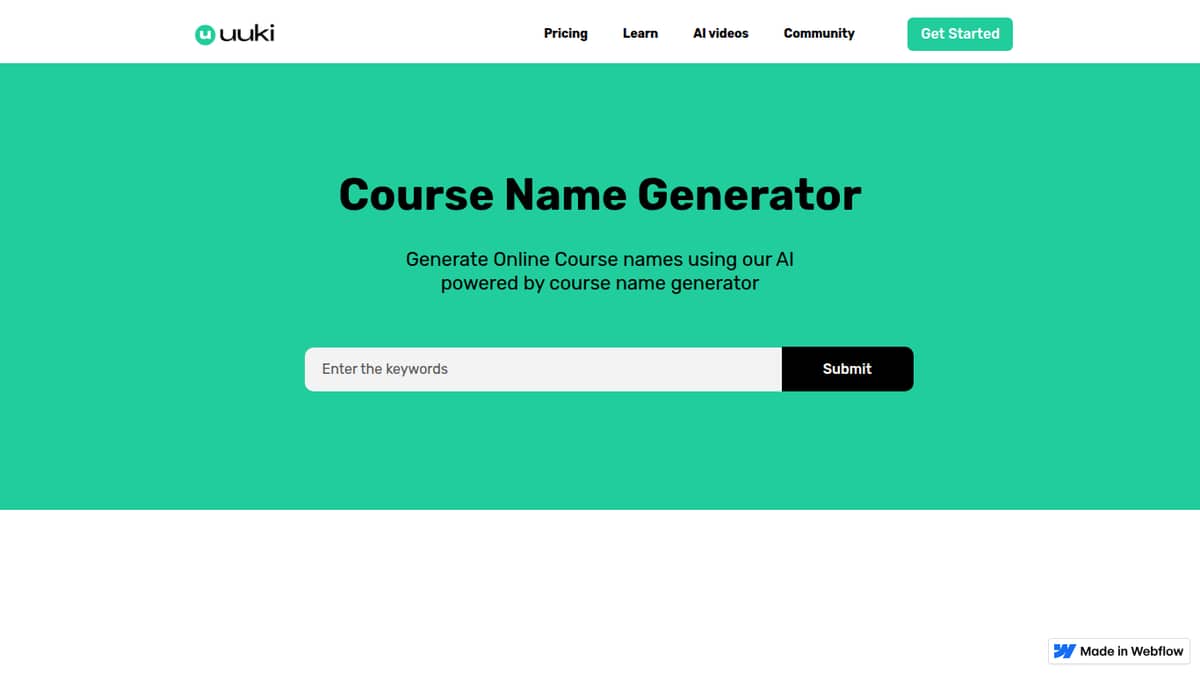Course Name Generator | uuki