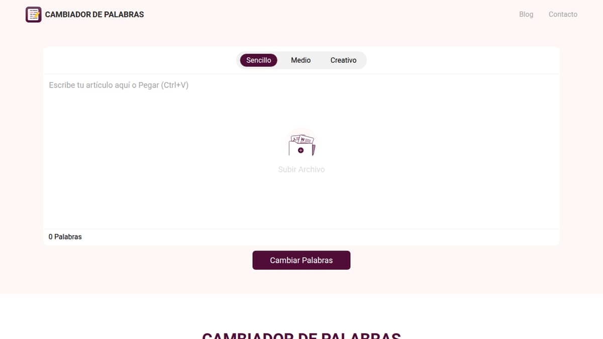 Cambiador De Palabras