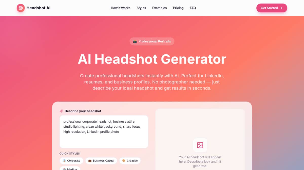Free Headshot AI Generator