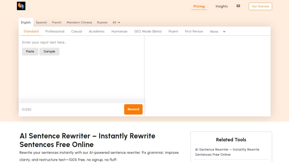 AI Sentence Rewriter