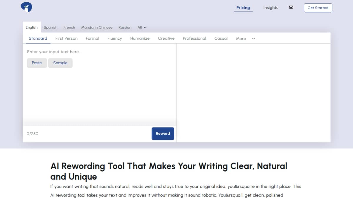 Free AI Rewording Tool