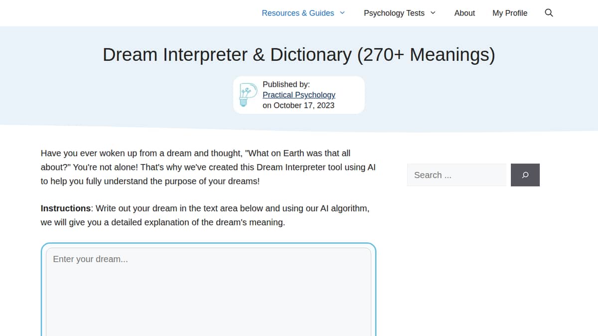Dream Interpreter & Dictionary